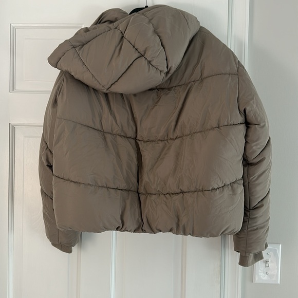 Zara hooded puffer jacket taupe - Picture 3 of 3